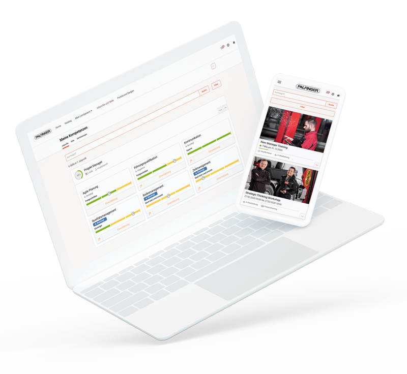 mockup of palfinger learning suite